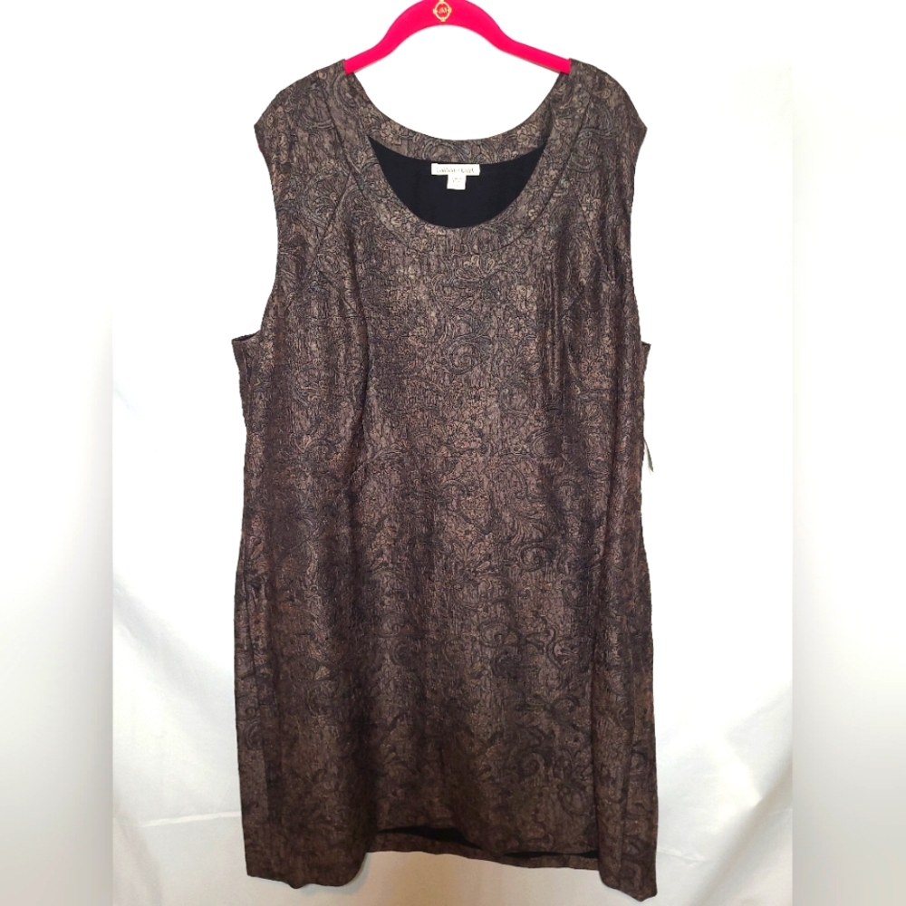 Coldwater Creek Brown Paisley Sleeveless Dress